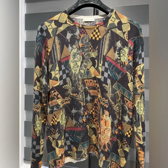 Etro Men’s Abstract Geometric Jacquard Knit Sweater Made in Italy – Size M - Picture 3 of 6